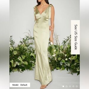 Sage Green Piper Tie Maxi Bridesmaid Dress